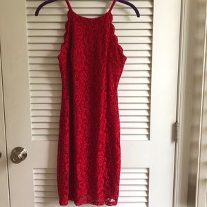 BCX Juniors Scalloped Lace Bodycon Dress